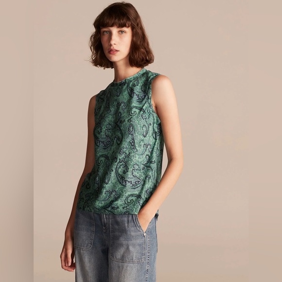 Rebecca Taylor Tops - Rebecca Taylor Tailored Jade Combo Margaux Paisley Sleeveless Top Size 6 US $250